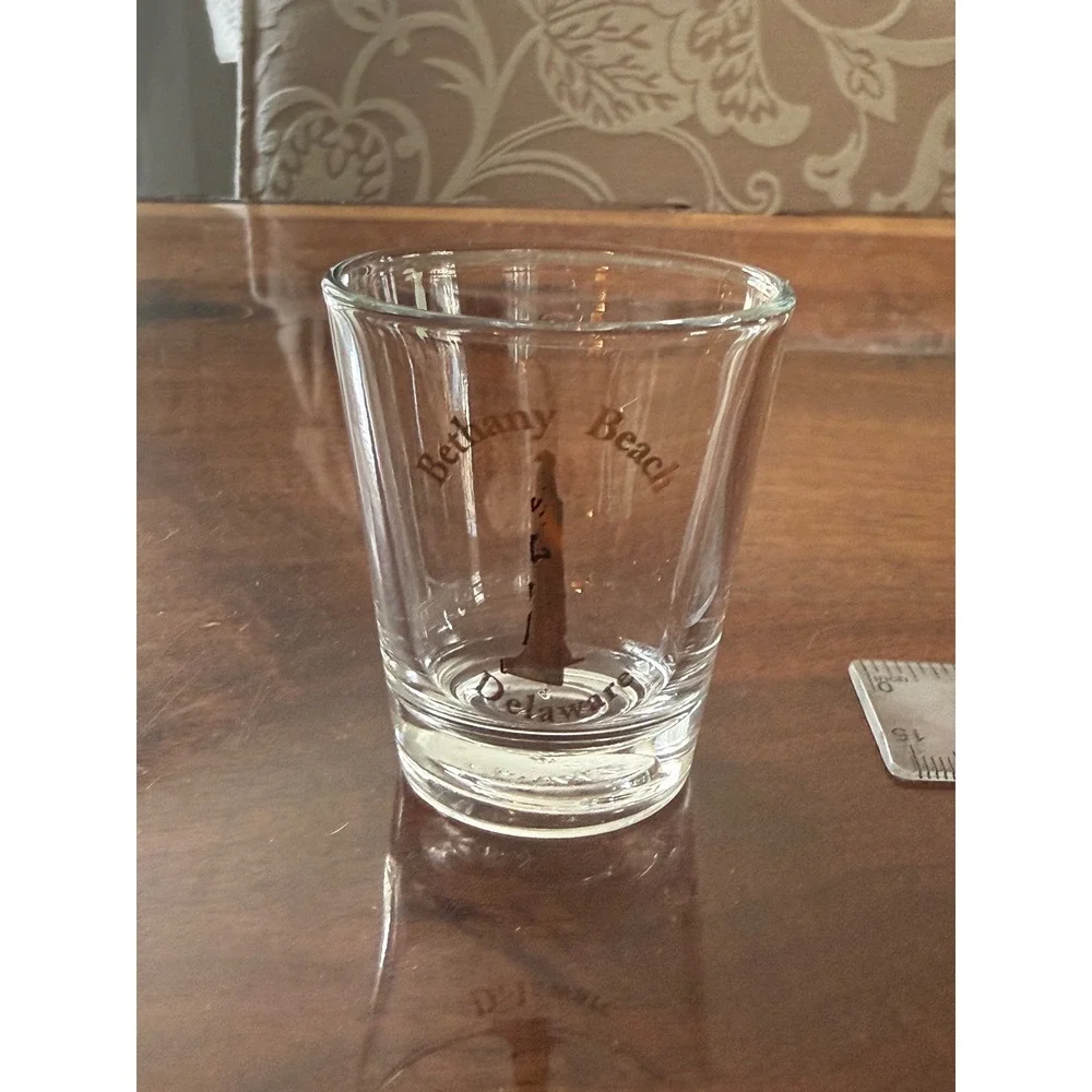 Bethany Beach Delaware Lighthouse Souvenir‎ Shot Glass Clear Barware Travel DE